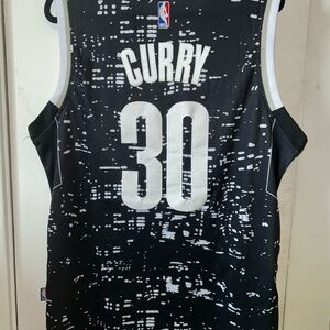 Stephen Curry Adidas Golden State Warriors #30 black "City Lights" jersey Size L